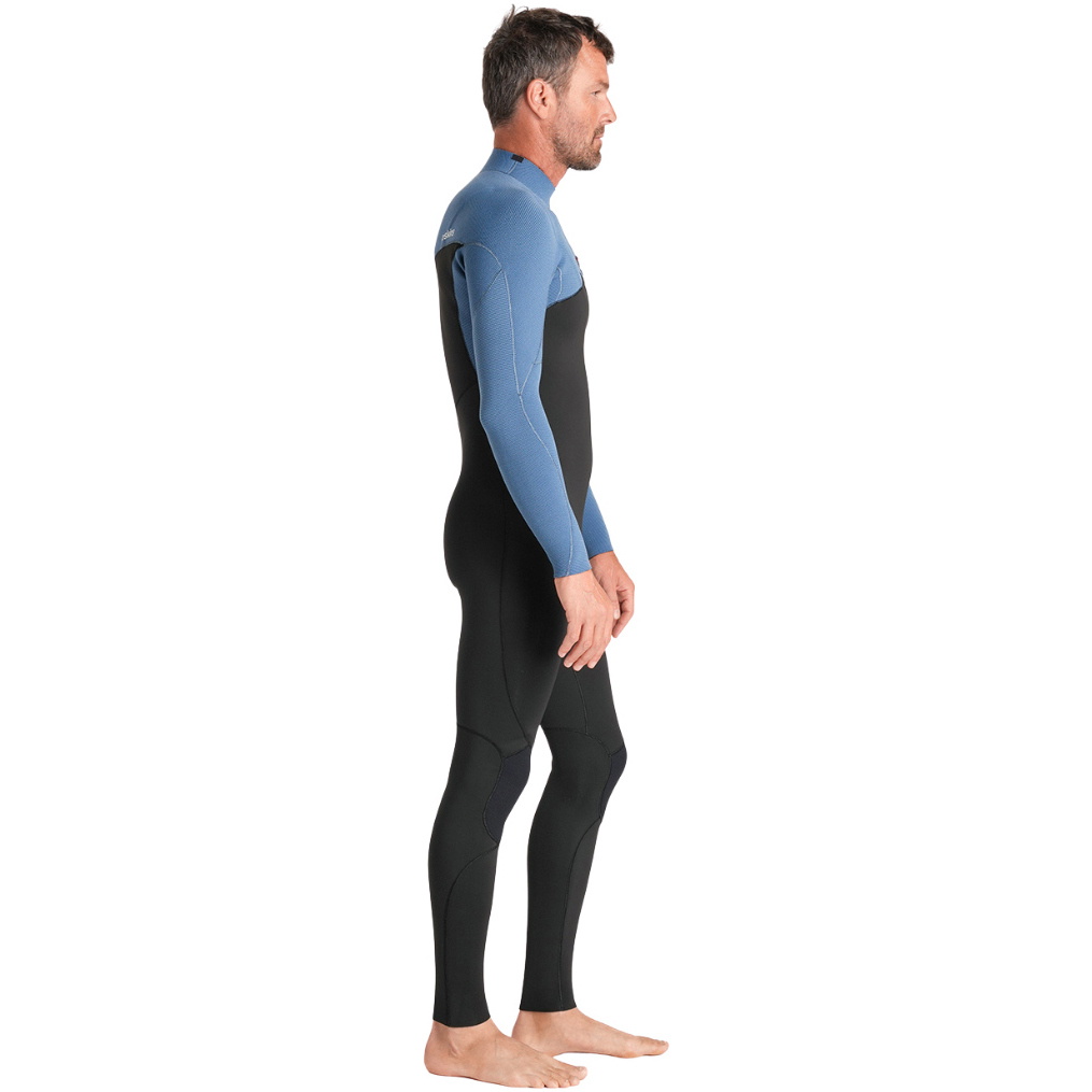 2026 C-Skins Mens Nuwave Session 3/2mm Chest Zip Wetsuit C-NSE32MCZ - Black / Steel Blue X / Lime